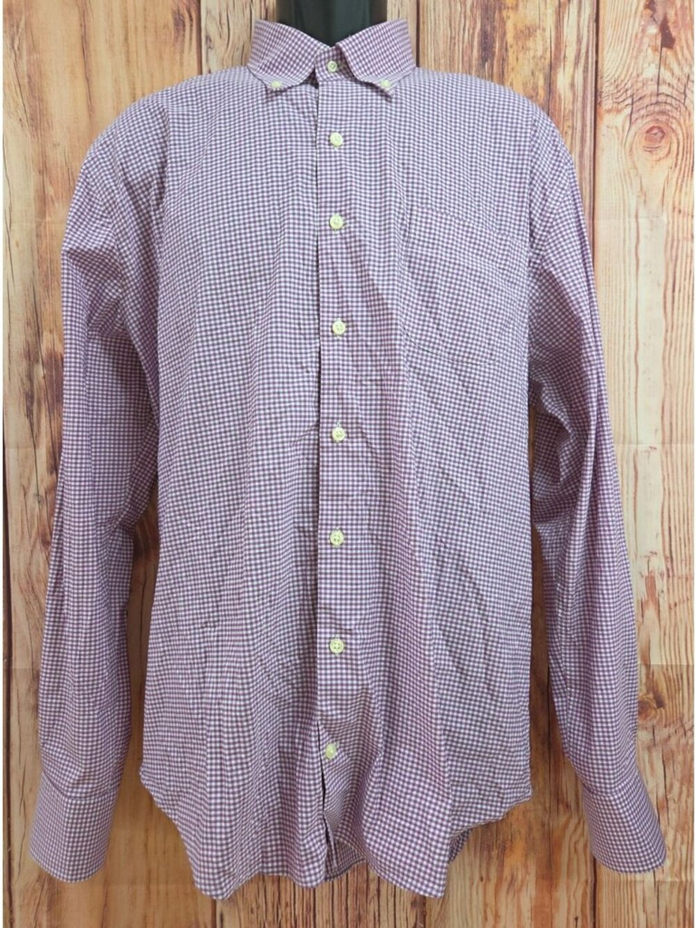 Peter Millar Summer Comfort Purple Check Performance Shirt Large